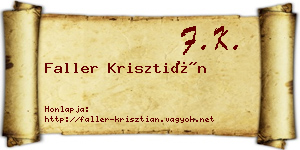 Faller Krisztián névjegykártya